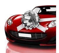 Zonon Car Bow Pull Bow Car Gift Wrapping Bow with 20 ft Christmas Bows for Cars Decor New Houses Big Gift Bow (Glossy Silver, 20 Inch)