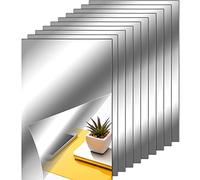 Zonon Flexible Mirror Sheets Self Adhesive Non Glass Mirror Tiles Stickers for Home Wall Decor(10 Pieces,4 x 6 Inches)