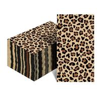 Zonon Leopard Print Guest Napkins Animal Disposable Guest Hand Towels Bathroom Cocktail Dinner Decorative Paper Napkins for Christmas Party Bridal Baby Shower Wedding Restaurant(Dark Brown,100 Pcs)