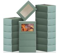 Zonon Mini Kraft Soap Boxes with Window Homemade, Sage Green, 30 Pcs | Christmas Bakery Candy Gifts, Soap Making Supplies, Clear Window Display, 3.7x2.6x1.4 Inch, Small Gift Packaging