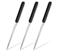 Zonon Office Letter Opener 3 Pcs Stainless Steel Knife Edge Blade Envelope Openers Lightweight Hand Letter Knives Mail Slitter Humanized Grip Handle Staple Removal Tool for Office