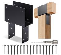 Zonon Post Cap Tie Bracket Stainless Steel Beam Support Bracket for Pergola, Gazebos, Patio Decks, Porches, etc, Dark Gray(6"x6",Actual Post/5.5"x5.5" Beams/3.5"x5.5",1 Pcs)