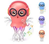 Zonopy Easter Dancing Jellyfish Baby Toy, Crawling Jellyfish Montessori Sensory Tummy Time Toy, Dancing Music Sound Toys for 3 4 5 6 7 8 Year Old Girl Kids Boy Birthday Gifts, Interactive Baby Gifts