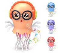 Zonopy Easter Dancing Jellyfish Baby Toy, Crawling Jellyfish Tummy Time Toy with Musical Light for 3 4 5 6 7 8 Year Old Boy Girl Kids Birthday Gifts, Baby Sensory Sound Toys Toddler Gffts