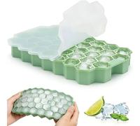 Zonopy Ice Cube Trays for Freezer, 1 Pack Silicone Ice Cube Mold with Lid-37 Grid, Easy-Release Reusable 37 PCS Small Ice Cubes for Ice Bucket Iced Coffee Cocktail Whisky Soup Food