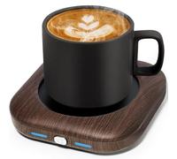 Zonopy Mug Warmer - 24W Coffee Mug Warmer for Desk with 4 Hrs Auto Shut Off, 3 Temperature-Smart Wood Candle Warmer - Ideal Coffee Gifts Accessories Keep Beverages Coffee Warmer