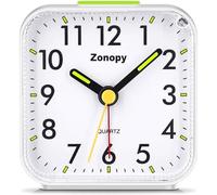 Zonopy Silent Analog Alarm Clock with Night Light, Battery Operated, Loud Alarm, Snooze, Bright Screen, Portable Design, Travel Clock for Deep Sleeper, Back to School Gfits