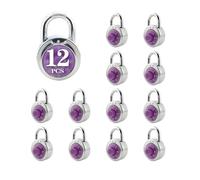 ZonRo Standard Dial Combination Lock, 2 inches Wide,3 Digit Code Purple Turnplate, Pack of 12 with Different Combinations; Lock for School, Employee, Gym Sports Locker, Case, Toolbox