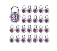 ZonRo Standard Dial Combination Lock, 2 inches Wide,3 Digit Code Purple Turnplate, Pack of 24 with Different Combinations Lock for School, Employee, Case, Toolbox Gym Sports Locker
