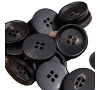 ZONSHJDKR Buttons for Clothes 6pcs Spring Summer Suit Buttons Horn Square Hole Dark Brown Shiny Matte Jacket Coat Sewing Accessories Overcoat Knitting(Brown,19.8mm (6pcs))