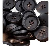 ZONSHJDKR Buttons for Clothes 6pcs Spring Summer Suit Buttons Horn Square Hole Dark Brown Shiny Matte Jacket Coat Sewing Accessories Overcoat Knitting(Brown,22.3mm (6pcs))