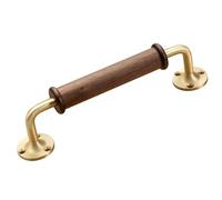 ZONSHJDKR Cabinet Handles, 1PC Brass Door Pull Handle Black Walnut Handrail Towel Bar for Barn Gate Closet Sliding Sheds(Bronze Brass)