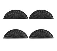 ZONSHJDKR Cabinet Handles, 4 Pack 3 Inch Hole Center Cup Cabinet Pulls Petal Pattern Drawer Handles Zinc Alloy Hardware for Kitchen Dresser Nightstand(Black)