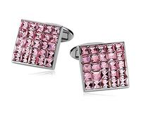 ZONSHJDKR Cufflinks Vintage Square Lattice Men Cufflink Shirt Mens Classic Stainless Steel Cufflinks Men's Suit Accessories