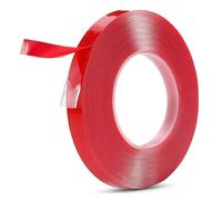 ZONSHJDKR Double sided tape, 3/6/12M Double Sided Tape Strong Sticky Non-Marking Transparent Red Film Self Adhesive Tapes Home Wall Stickers(30mm,12Meters- (4rolls))