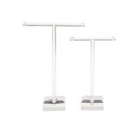 ZONSHJDKR Earring Display Stands 16Pcs Jewelry Stand Holder Rack Tree T-Shape Bars Long Necklace Bracelet for Shows(Transparent)