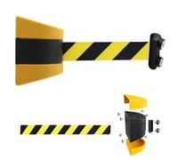 ZONSHJDKR Retractable barrier Magnetic attraction Wall Mount Queue Belt Barrier, 2/3/5/10M magnetic Retractable Crowd Control, with mounting accessories(5M/16.4FT)