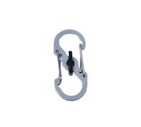 ZONSHJDKR Zipper Clips Theft 50 PCS Camping Carabiner with Lock S Type Mini Keychain Hook Anti-Theft(Silver Black Buckle)
