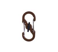 ZONSHJDKR Zipper Clips Theft 50 PCS Camping Carabiner with Lock S Type Mini Keychain Hook Anti-Theft(Brown Black Button)