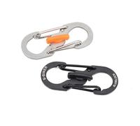 ZONSHJDKR Zipper Clips Theft 50 PCS Camping Carabiner with Lock S Type Mini Keychain Hook Anti-Theft(Black)
