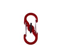 ZONSHJDKR Zipper Clips Theft 50 PCS Camping Carabiner with Lock S Type Mini Keychain Hook Anti-Theft(Red Black Buckle)
