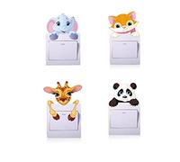 Zonster 1pc Removable Switch Sticker, Cute Animals Cartoon Panda Wall Sticker, Light Switch Decor Decals, Family Diy Art Stickers Wall Art for Kids Living Room Office Home Decoration