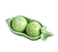 Zonster 1pc Two Peas in a Pot Green Ceramic Salt and Pepper Shakers Set for Wedding Party Bag Fillers Gift Kitchen Tools Decor