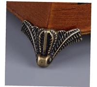 Zonster 4pcs Antique Brass Box Legs Feet Corner Protector Zinc Alloy Gift Box Jewelry Wood Case Decorative Feet Leg Metal Corner Protector Furniture Fittings