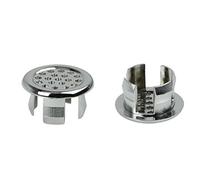 Zonster 5 Pcs Sink Overflow Ring Basin Trim Bath Sink Hole Round Overflow Drain Cap Cover Hole Spares for Kitchen Bathroom, Silver, 30.6*24.8*14.7mm