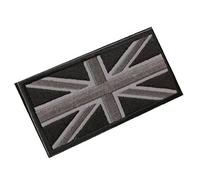 Zonster Fashion Union Jack Uk Flag Badge Patch Stick Back 10cm*5cm Embroidery Hook&loop Patch Black