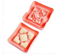 Zonster Mini Sandwich Cutter and Sealer, DIY Pocket Sandwich Bread Crust Cutter for Lunch Bento Box Snacks Party Platters for Boys Girls, Pink, 13.5x14cm