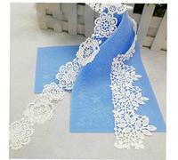Zonster Silicone Cake Stencils Lace Decoration Wedding Cake Flower Lace Fondant Mold Sugar Craft Frosting Pad Pastry Tool, White, 40Ã-12.7Ã-0.2cm