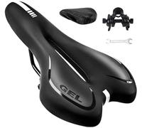 ZONSUSE Bike Seat, Gel Bicycle Saddle Comfortable Soft Breathable Cycling Bicycle Seat, Comfortable Bike Seat with Reflective Strips, for MTB Mountain Bike,Folding Bike,Road Bike