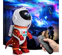ZONSUSE Dinosaur Astronaut Galaxy Star Projector Night Light, 8 in 1 LED Space Planetarium Lamp, 360° Rotating with Remote & Timer, Kids Adults Bedroom Decor, Christmas Birthday Gifts (Red)