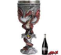 ZONSUSE Dragon Wine Goblet, Gothic Pterosaur Chalice, Medieval Red Dragon Drinking Cup, Funny Gifts Collectibles for Dragons Lover, Gothic Theme Party Home Decor 200ml (Red B)