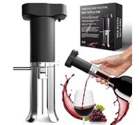 ZONSUSE Electric Wine Aerator with Vacuum Preserver, Built-in Pourer and Decanter, Wine Preservation System, Vacuum Seal Keeps Fresh 10+ Days, Premium Gift for Connoisseur & Lovers (Black Silver)