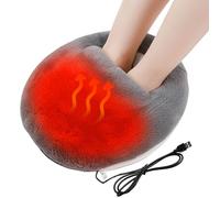 ZONSUSE Foot Warmer Muff, Faux Rabbit Fur Plush Heated Foot Warmer, 5V 2A USB Powered Constant 45°C Warmth, Cozy Foot Pocket for Home & Office, Gift for Mom, Girlfriend, or Friends (Grey)