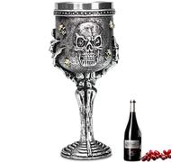 ZONSUSE Skull Hand Goblet,Stainless Steel Skulls Beer Cup,Gothic Ghost Hand Wine Chalice,Halloween Wine Goblet,Medieval Drinkware for Gothic Horror Decoration Halloween Party Prop 200ml (Skull)