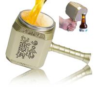 ZONSUSE Stainless Steel Thor Hammer Mug, Funny 3D Coffee Cup, Personalised Beer Mug, Thor Hammer Cups, Mjolnir Embossed Tankard, Beer Gifts for Collecting Birthday Party Decorations Gifts 400ml