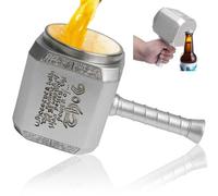 ZONSUSE Stainless Steel Thor Hammer Mug, Funny 3D Coffee Cup, Personalised Beer Mug, Thor Hammer Cups, Mjolnir Embossed Tankard, Beer Gifts for Collecting Birthday Party Decorations Gifts 400ml