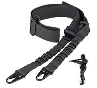 ZONSUSE Two Points Rifle Sling, Tactical Gun Strap, Airsoft Sling, with Metal Hook, Adjustable Removable, Release Flexibly, for Rifle Airsoft Shotgun(Black)