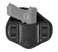 ZONSUSE Universal IWB Gun Holster Bag, Tactical Pancake Holster, Concealed Carry Handgun Pouch, PU Leather Pistol Case for Men/Women, Compatible Glock 17/19/23, 9mm, P99, M&P, S&W (Without Mag Holder)