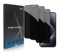 zonyee Privacy Screen Protector for iPhone 15 Plus, 3 Pack 9H Hardness Shatterproof Anti-Spy Tempered Glass Film Compatible with iPhone 15 Plus 6.1'', Edge to Edge Protection Film Case-Friendly