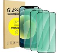 zonyee Screen Protector for iPhone 12 Pro, 3 Pack Anti Blue Light Tempered Glass Protective Film [Green Light Eye Protection] Compatible with iPhone 12 Pro 6.1'', Anti Fingerprint, Anti Scratch
