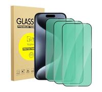 zonyee Screen Protector for iPhone 15 Pro, 3 Pack Anti Blue Light Tempered Glass Protective Film [Green Light Eye Protection] Compatible with iPhone 15 Pro 6.1'', Anti Fingerprint, Anti Scratch