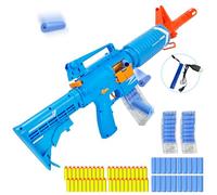 ZONZTER Shell Ejecting Toy Gun, Classic M16 Automatic Blasters, Electric Foam Blaster Rifle, 2 Modes Auto-Manual, 40 Darts 20 Bullet Cases 2 Magazines, Birthday Gift for 8+ Years Boy Girl - Bule