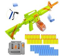 ZONZTER Toy Gun, Automatic M16 Blasters, Electric Foam Blaster Rifle Darts Rotating Drum, Auto & Manual Modes, 1 Dart Loader 40 Darts 30 Bullet Cases, Shell Ejecting Toy Gun, Gift for Boy Girl - Green