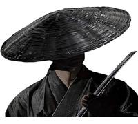 zonzxcv Black Samurai Hat Bamboo Japanese Hat for Cosplay Role Playing as An Ancient Swordsman Knight or Japanese Swordsman.Dia.18.5 Inch