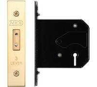 Zoo 3 Lever Mortice Deadlock Brass 76mm