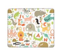 Zoo Alphabet Animal Non-Slip Rubber Base Mouse Pad With Lock Edge, Large Extended Desk Mat For Enhanced Game Work